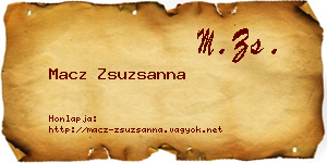 Macz Zsuzsanna névjegykártya